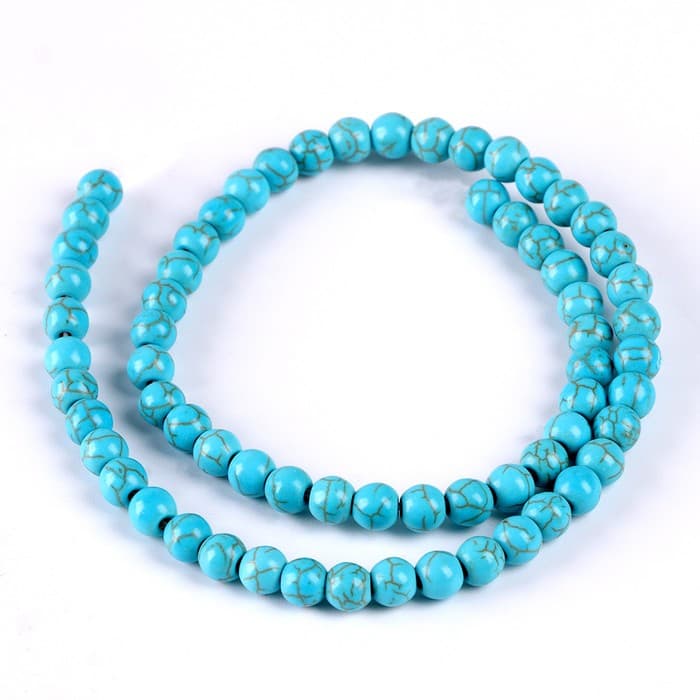 Бусины из натурального камня «Бирюза» набор 58 шт., размер 1 шт. — 6 мм