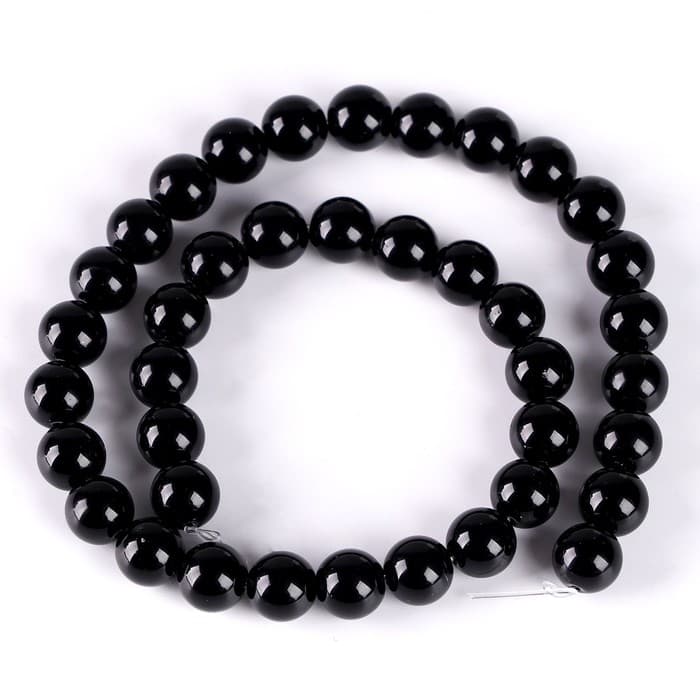 Бусины из натурального камня «Чёрный агат» набор 36 шт., размер 1 шт. — 10 мм