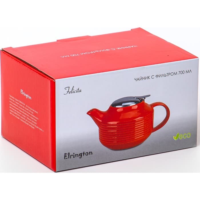 Чайник с фильтром Elrington «Феличита, глазурь», 700 мл, цвет бирюзовый