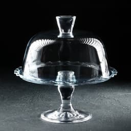Блюдо Paşabahçe Patisserie, с крышкой, на ножке, стекло, прозрачное