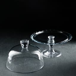 Блюдо Paşabahçe Patisserie, с крышкой, на ножке, стекло, прозрачное