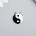 Декор для творчества металл, эмаль «Инь-ян», серебро, набор 2 шт., 2×2.2 см