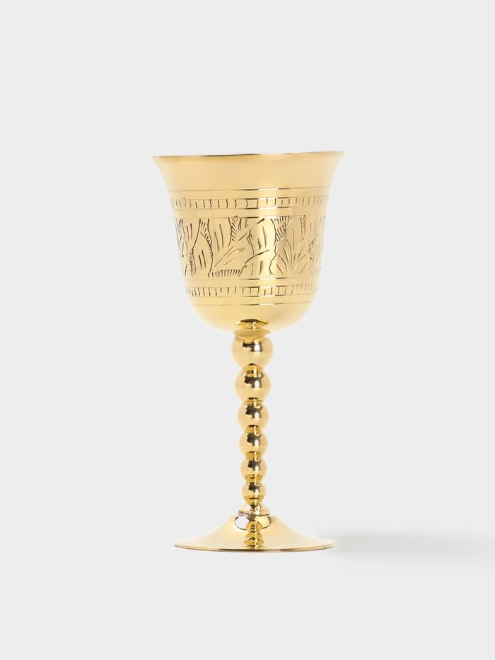Бокал для вина, 8×7×17 см, латунь