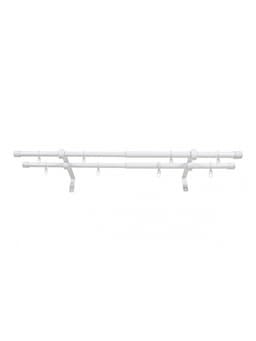 Карниз двухрядный, телескопический, 160-300 см, заглушки, белый