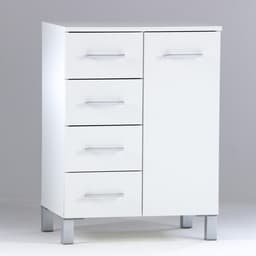 Комод для ванной комнаты, 4 ящиков, 1 дверца, 500×400×800 мм, цвет белый