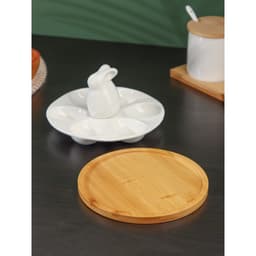 Подставка для яиц 6 ячеек BellaTenero «Зайка», 16.5×9.5 см, фарфор, белая