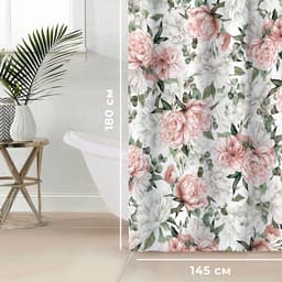 Штора для ванной «Этель. Пионы», 145×180 см, полиэстер