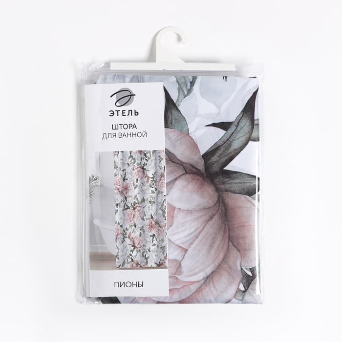 Штора для ванной «Этель. Пионы», 145×180 см, полиэстер