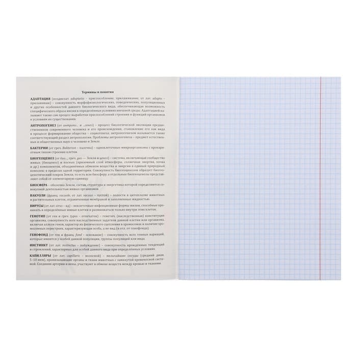 Тетрадь предметная 48 листов в клетку Школьные мемасики «Биология», обложка мелованный картон, тиснение холст, блок офсет