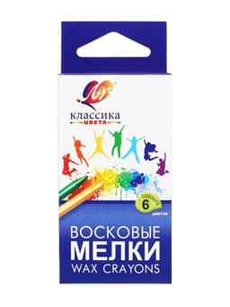 Мелки восковые, 6 цветов, «Луч», круглые