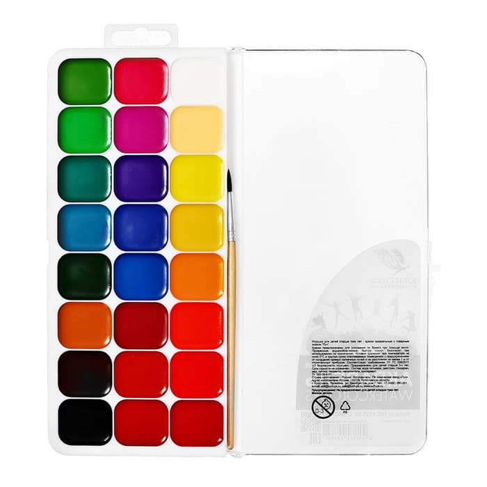 Акварель «Луч. Классика», 24 цвета, с кистью