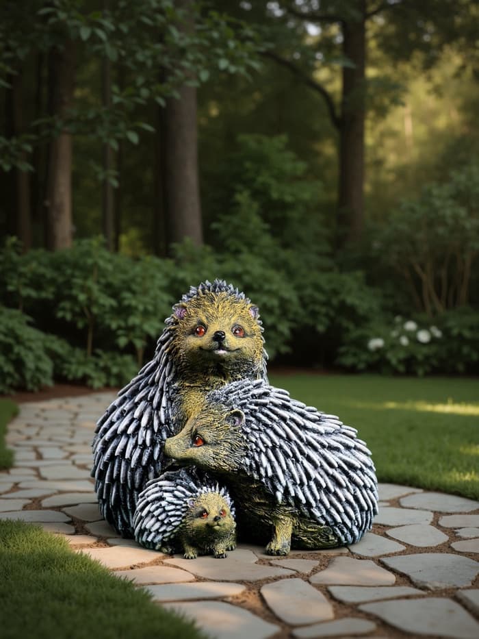Садовая фигура из гипса «Семейство ежей», 20×19×22 см