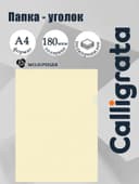 Папка уголок А4, 180 мкм, Calligrata TOP, молочный, непрозрачный, с тиснением