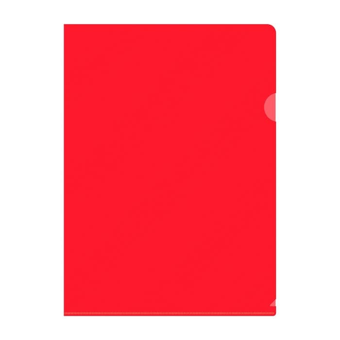 Папка уголок А4 180 мкм, Calligrata DeLuxe, красный, непрозрачный, с тиснением