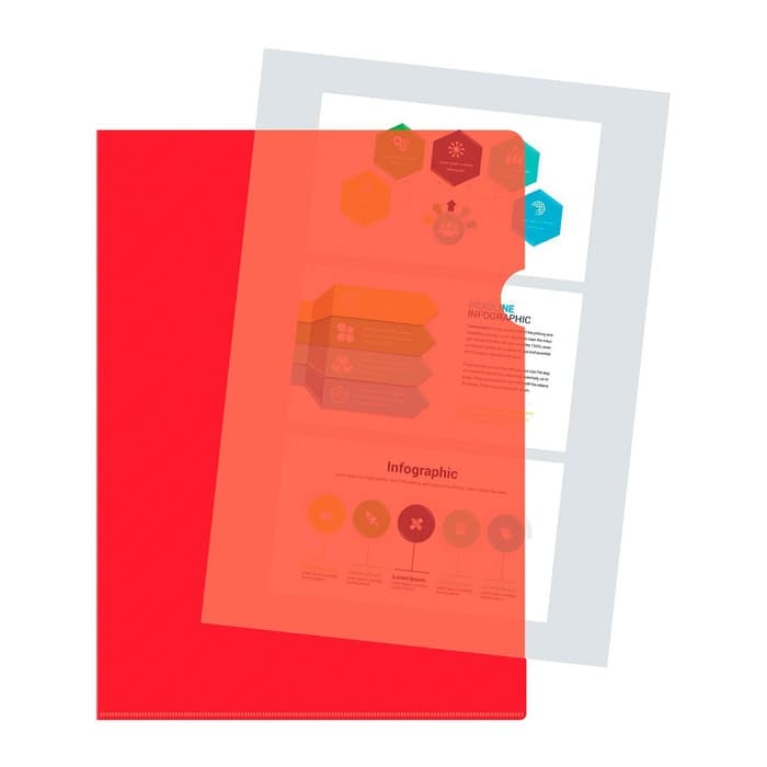 Папка уголок А4 180 мкм, Calligrata DeLuxe, красный, непрозрачный, с тиснением