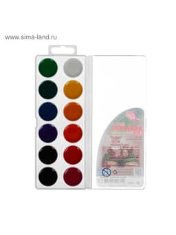 Акварель «Луч. ZOO», 12 цветов, без кисти