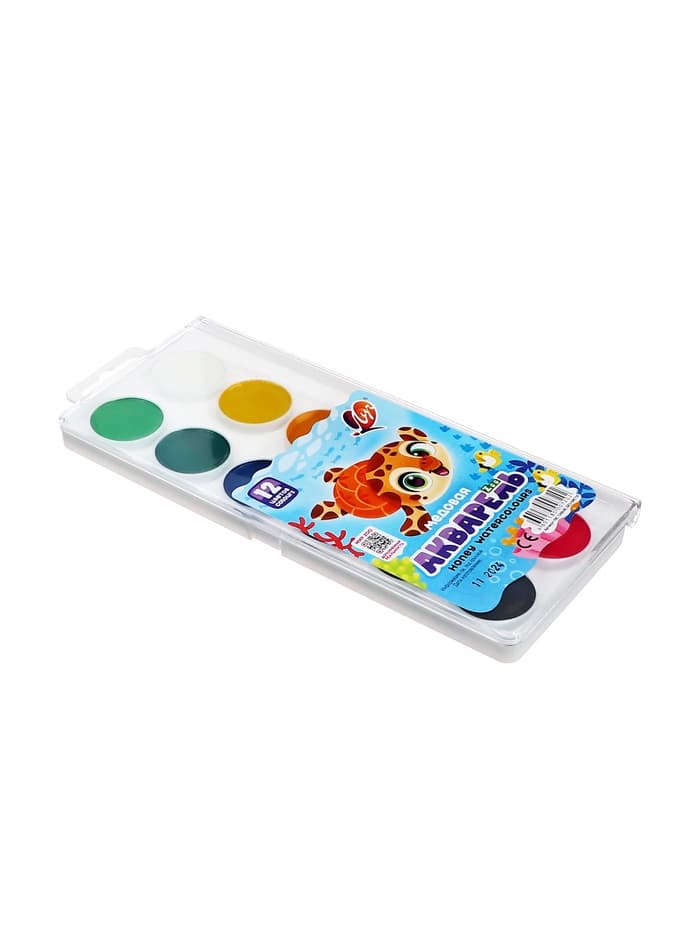 Акварель «Луч. ZOO», 12 цветов, без кисти