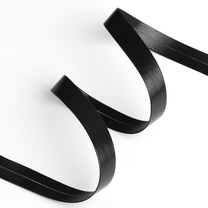 Косая бейка, кожзам, 15 мм, 10±1 м, чёрная