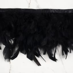 Тесьма с перьями индюка, 13-17 см, 5±0.5 м, чёрная