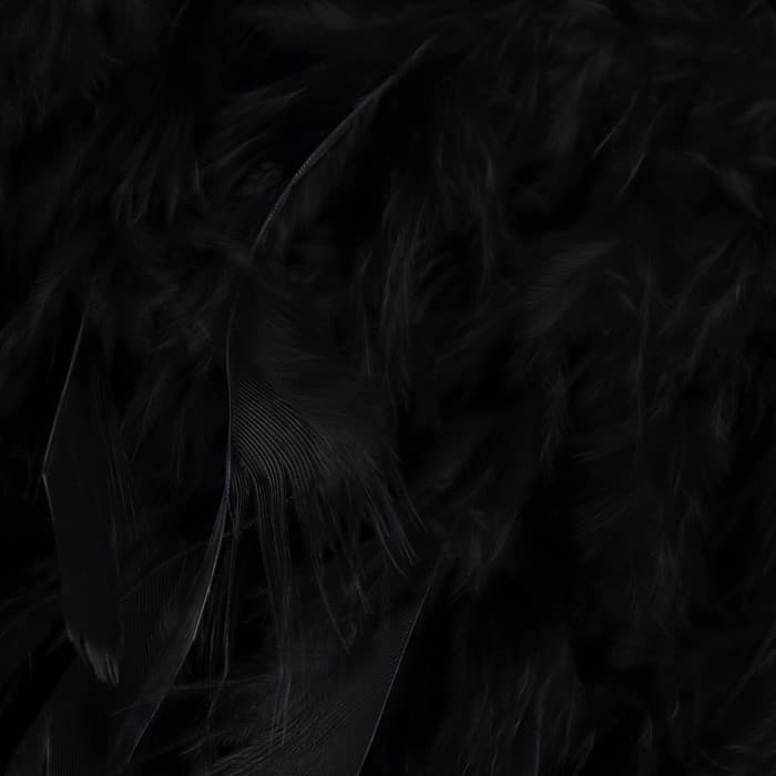 Тесьма с перьями индюка, 13-17 см, 5±0.5 м, чёрная
