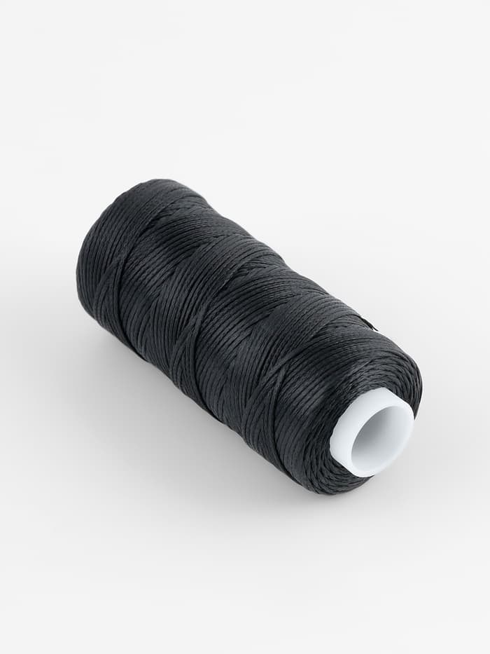 Нитки вощёные, плетёные, плоские, 150D/16, 0.8 мм, 50 ± 2 м, цвет чёрный