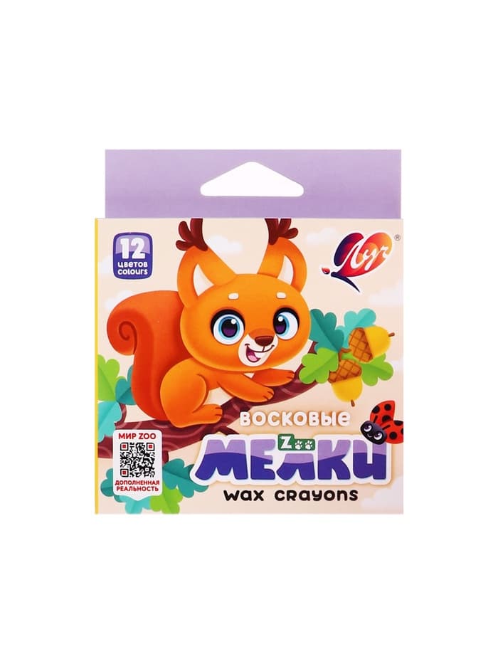 Мелки восковые, 12 цветов, «Луч», шестигранные