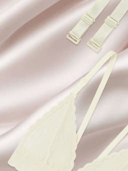 Лямки для бюстгальтера, текстильные, 1.5 см, 37 см, пара, цвет молочный