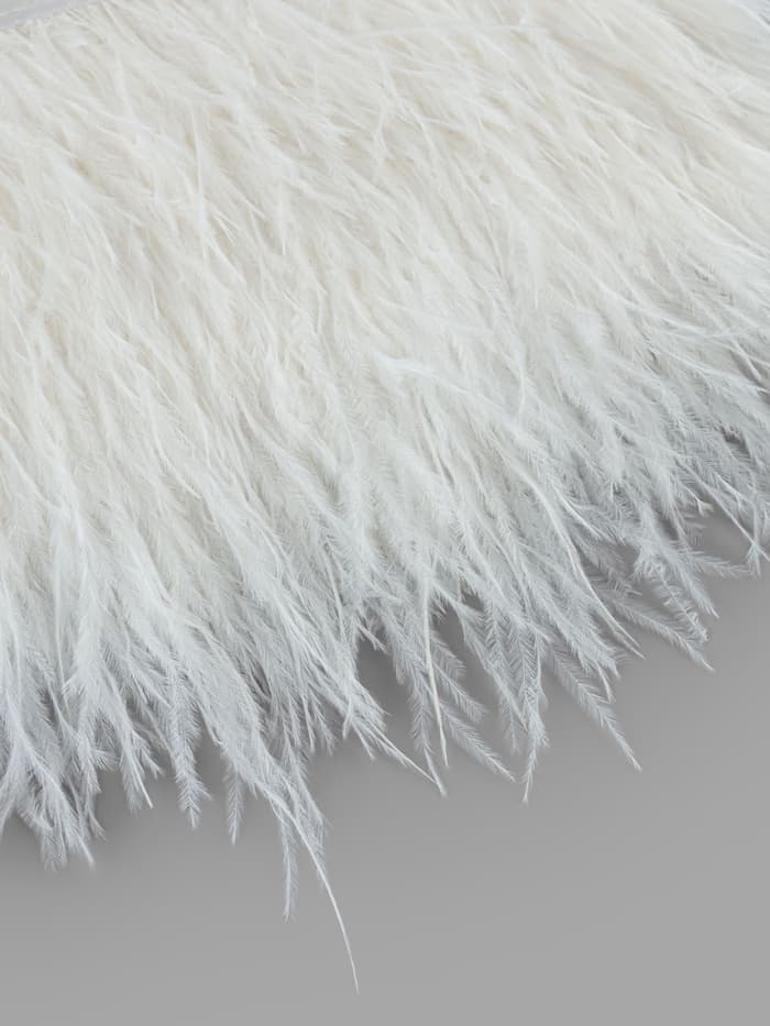 Перья страуса декоративные, на ленте, 8-10 см, 5±0.5 м, белые