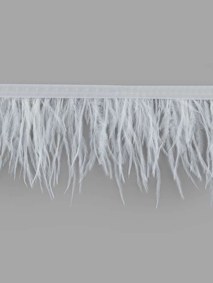 Перья страуса декоративные, на ленте, 8-10 см, 5±0.5 м, белые