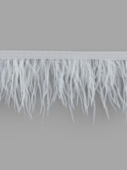 Перья страуса декоративные, на ленте, 8-10 см, 5±0.5 м, белые