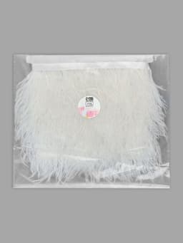 Перья страуса декоративные, на ленте, 8-10 см, 5±0.5 м, белые