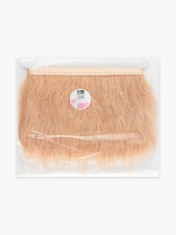 Перья страуса декоративные, на ленте, 8-10 см, 5±0.5 м, бежевые