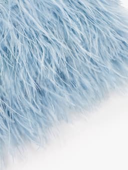 Перья страуса декоративные, на ленте, 8-10 см, 5±0.5 м, голубые