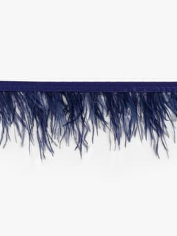 Перья страуса декоративные, на ленте,8-10 см, 5±0.5 м, тёмно-синие