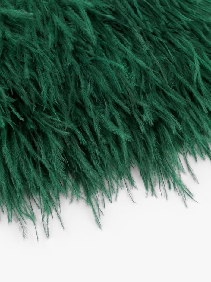 Перья страуса декоративные, на ленте, 8-10 см, 5±0.5 м, зелёные