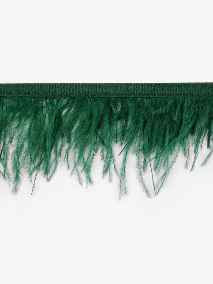Перья страуса декоративные, на ленте, 8-10 см, 5±0.5 м, зелёные