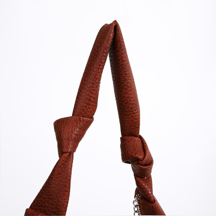 Сумка - мешок женская на молнии, 39×11×27 см, коричневая