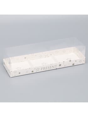 Коробка кондитерская для муссовых пирожных «Звёздочки», 27×8.6×6.5 см
