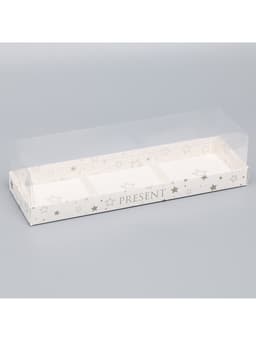 Коробка кондитерская для муссовых пирожных «Звёздочки», 27×8.6×6.5 см