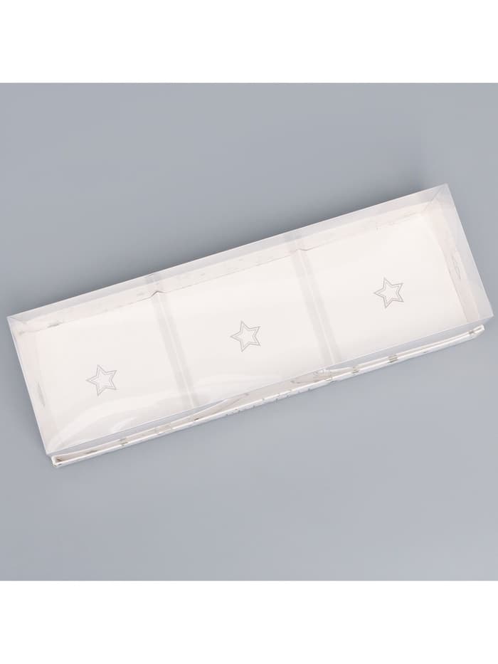 Коробка кондитерская для муссовых пирожных «Звёздочки», 27×8.6×6.5 см