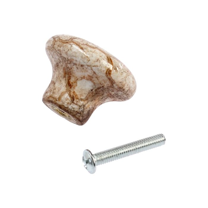 Ручка-кнопка CAPPIO ART Ceramics 011, d=32 мм, керамическая, белая с текстурой