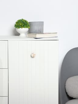 Ручка-кнопка CAPPIO ART Ceramics 011, d=32 мм, керамическая, белая с текстурой