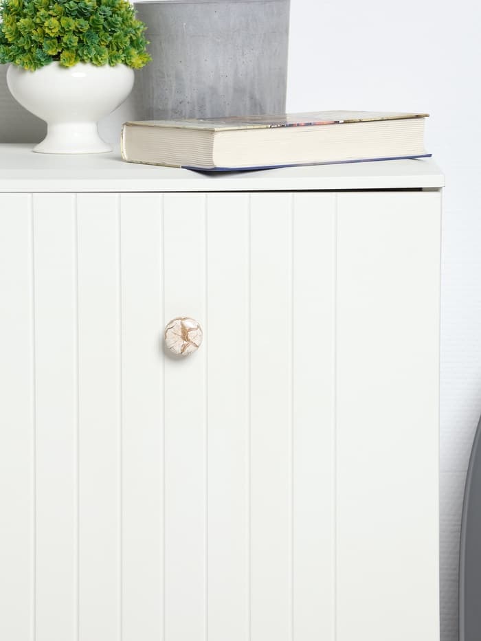 Ручка-кнопка CAPPIO ART Ceramics 011, d=32 мм, керамическая, белая с текстурой