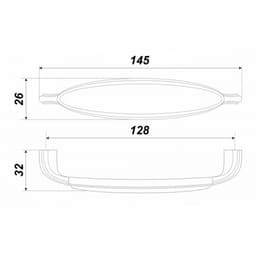 Ручка-скоба CAPPIO Ceramics, м/о 128 мм, цвет бронза