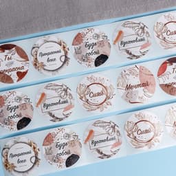 Наклейки для цветов и подарков «Будь собой», 4.4×4.4 см, набор 252 шт.