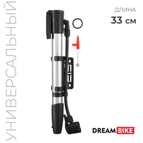 Насос ручной Dream Bike, со шлангом, серебристый