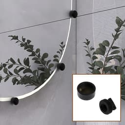 Зеркалодержатель ТУНДРА LIGHT, d=17 мм, без сверления, черный, пластик, 4 шт.