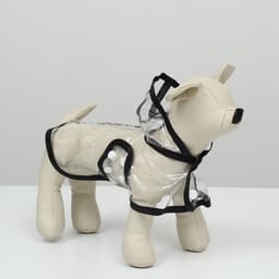 Дождевик для собак, размер XS, ДС 18, ОГ 25-30, ОШ 25 см, чёрный