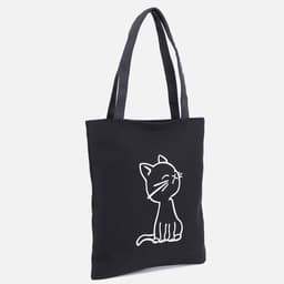 Сумка - шоппер, с подкладом, с принтом, 35×2×40 см, чёрная