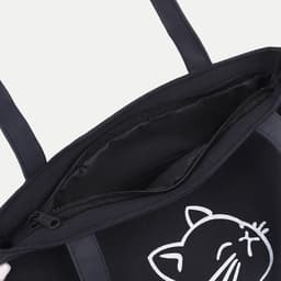 Сумка - шоппер, с подкладом, с принтом, 35×2×40 см, чёрная